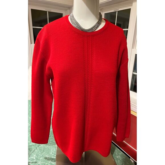 1960s original Obermeyer Red Wool ski Sweater made in Austria sz small - Picture 2 of 5